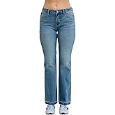 Judy Blue Women's Mid Rise Slim Bootcut Tummy Control Released Hem Bootcut Jeans