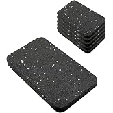 TEKDOE Thick Rubber Treadmill Mat Pads, for Noice Reduce, Anti Vibration, Floor Protection of Exercise Equipment, Stationery Bike, Rowing Machine and Home Gym Station ( 6 inch Length, 3 1/2 inch Width)