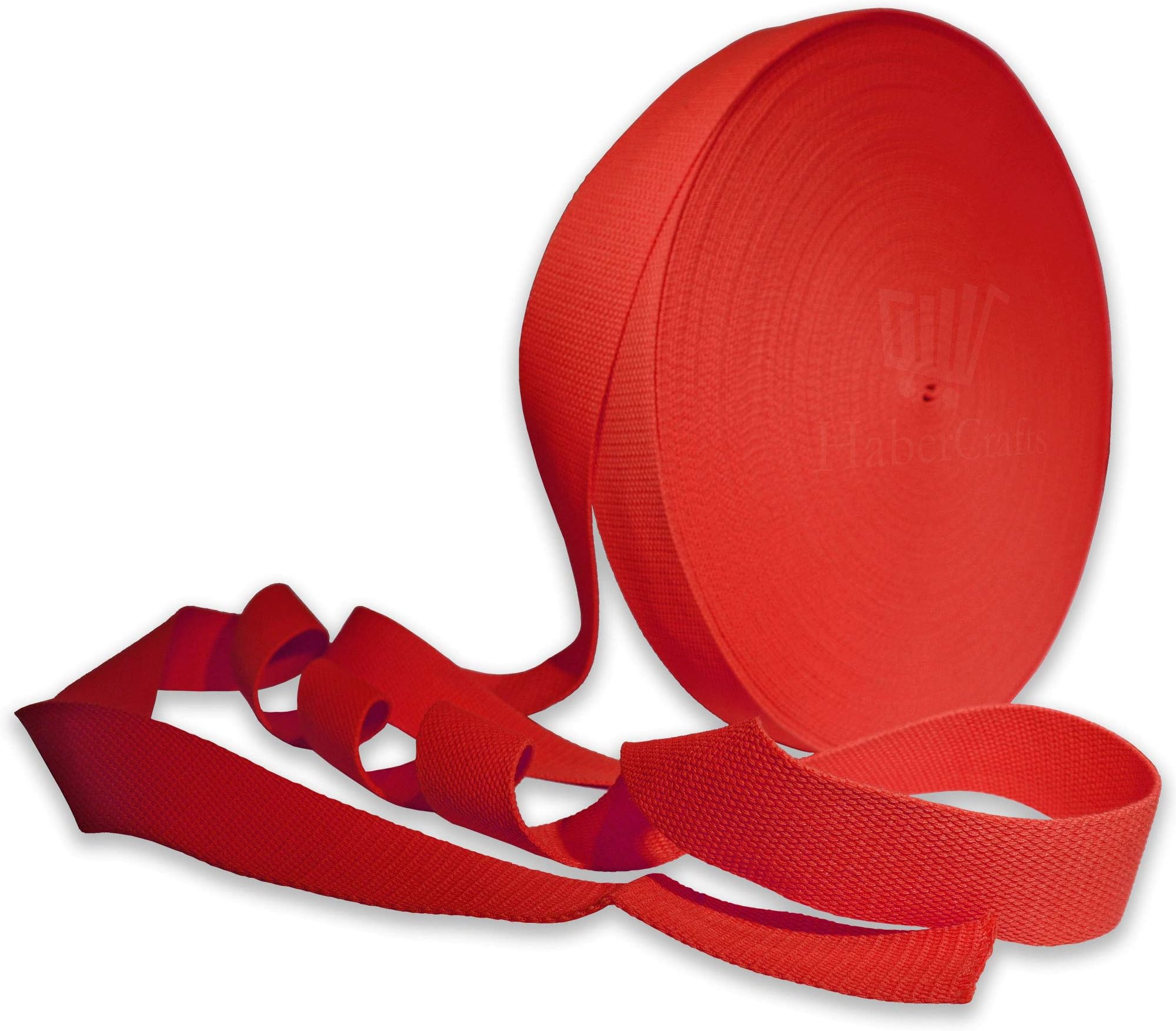 Red 38mm Webbing 1.5 Inch Heavy Duty Belt Strap Upholstery Strapping Super Strong Cotton Polyester Mix for Bag Making Replacement Rucksack Backpack Luggage Straps Belts (5 Meters)