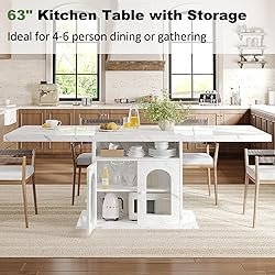 HSH Dining Table for 4–6, 63" Modern Kitchen