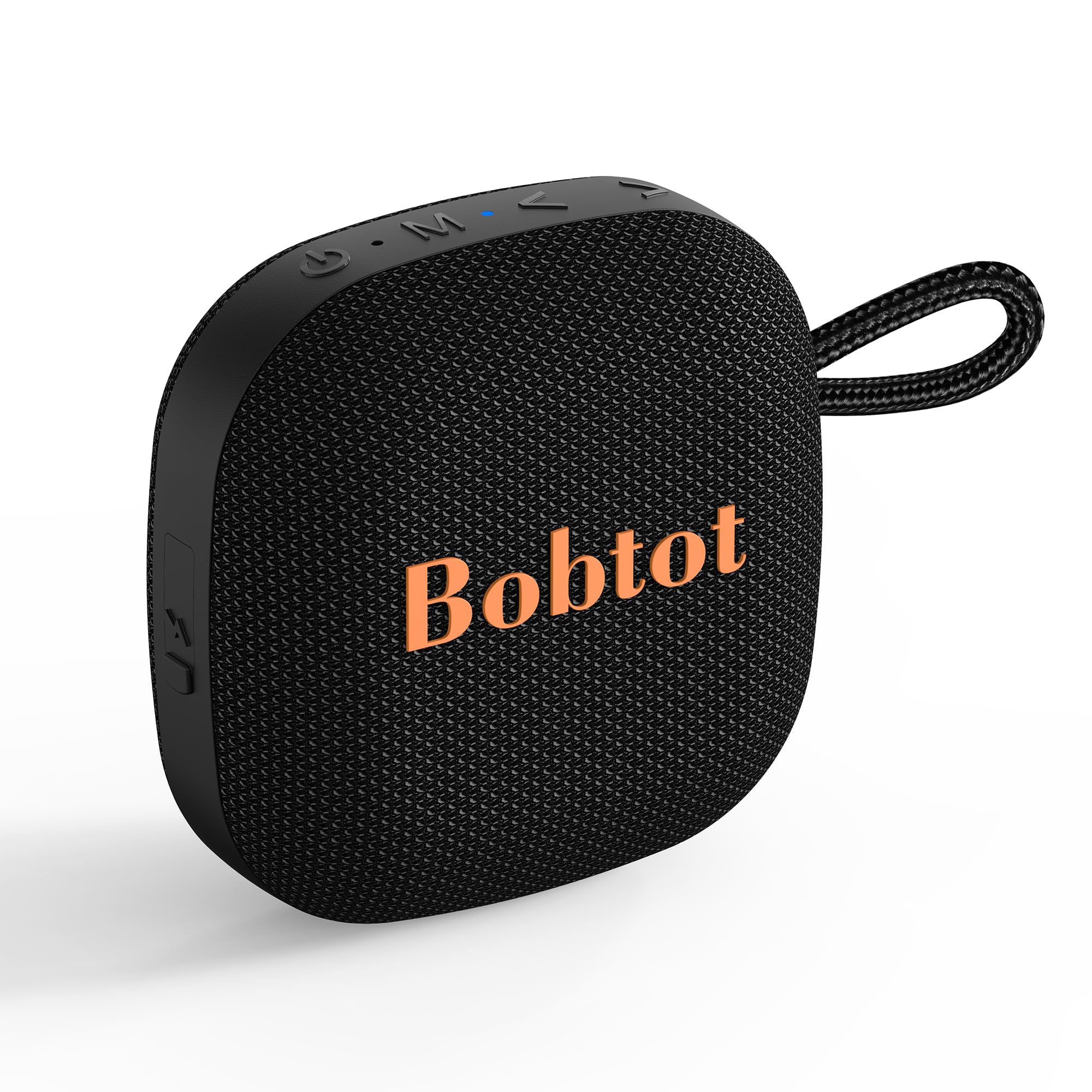 Photo 1 of Bobtot Portable Bluetooth Speakers, Wireless IPX7 Waterproof Mini Speaker with 16H Playtime, Loud Stereo Sound, TWS, Built-in Microphone, Small Size with Lanyard, Black