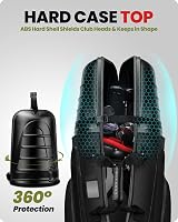 OutdoorMaster Golf Travel Bag for Airlines with Wheels Hard Case Top Rock Black view 2