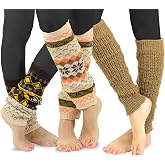TeeHee Knee Leg Warmers, Extra Long Thigh High Leg Warmers, Boot Cuffs for Women Multipairs Gift for Her