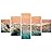 SIGNWIN 5 Panel Canvas Wall Art Aerial Beach Beach Coastal Cool Minimalism Multicolor Photography Relax/Calm for Home Decorations Ready to Hang - 60"x32"x5 Panels
