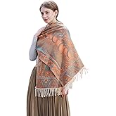 Wander Agio Warm Fashion Scarf Long Shawl Large Blanket Winter Wraps Scarves for Women Cashmere Jacquard Vintage Paisley
