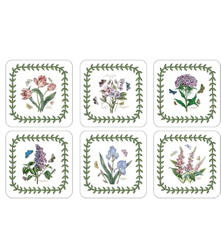 Lot De 6 Dessous De Verre Liège Motif Floral Pimpernel - Occasion Bon état