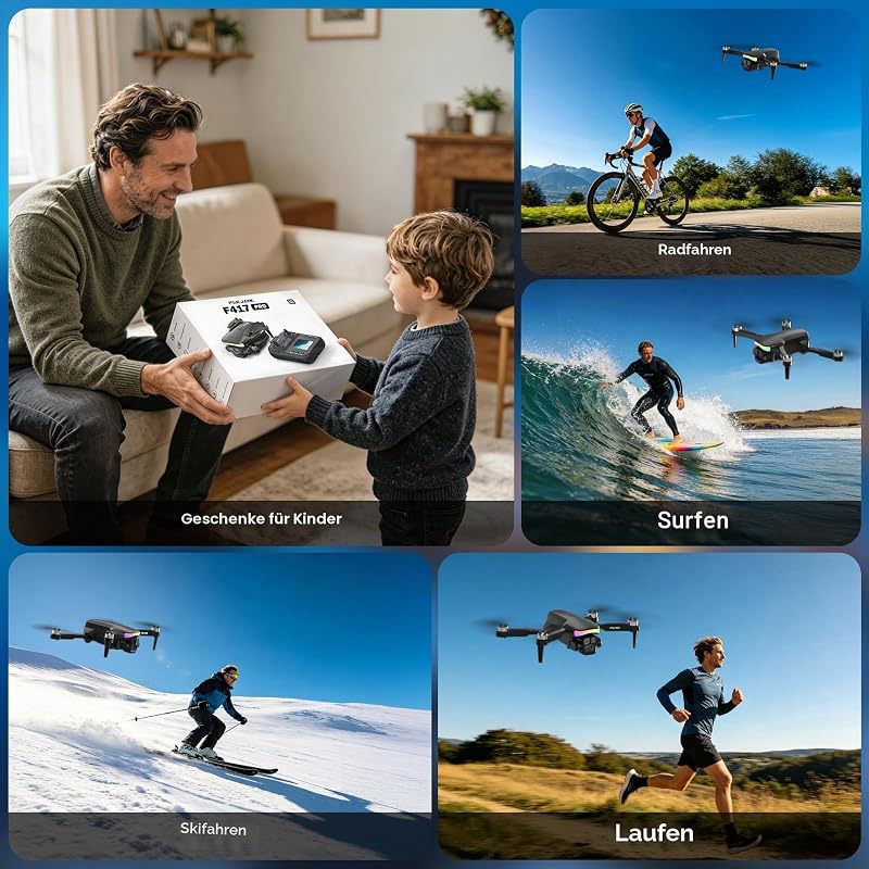 F417PRO Mini Drohne mit 1080 HD Kamera LCD Bildschirm Fernsteuerung,Bürstenloser Motor,Type‑C Aufladung,Fluggerät unter 249g,Spielzeug Drohne für Erwachsene Kinder Anfänger,Geschenk für Jungen Mädchen
