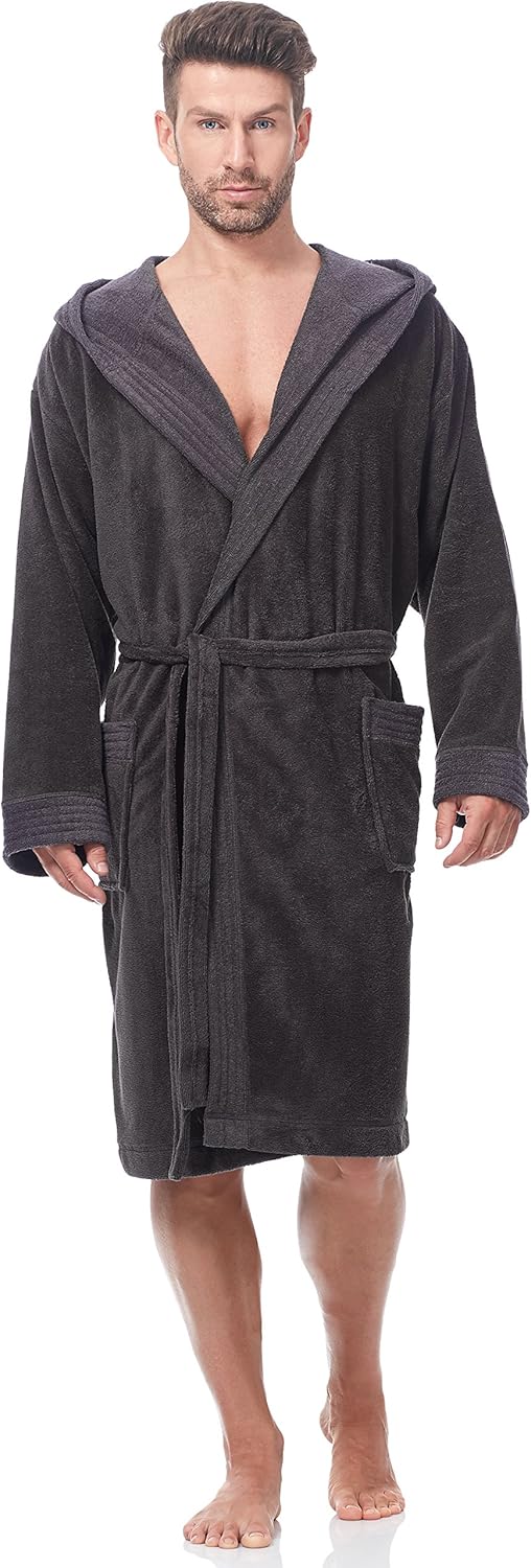 L&L Men's Bamboo Fibers Bathrobe Men1 (Graphite (Pedro), XXL) Amazon.co.uk Clothing