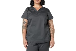 Amazon Essentials Women's Classic Fit V-Neck Short Sleeve Scrub Top (Available in Plus Size)