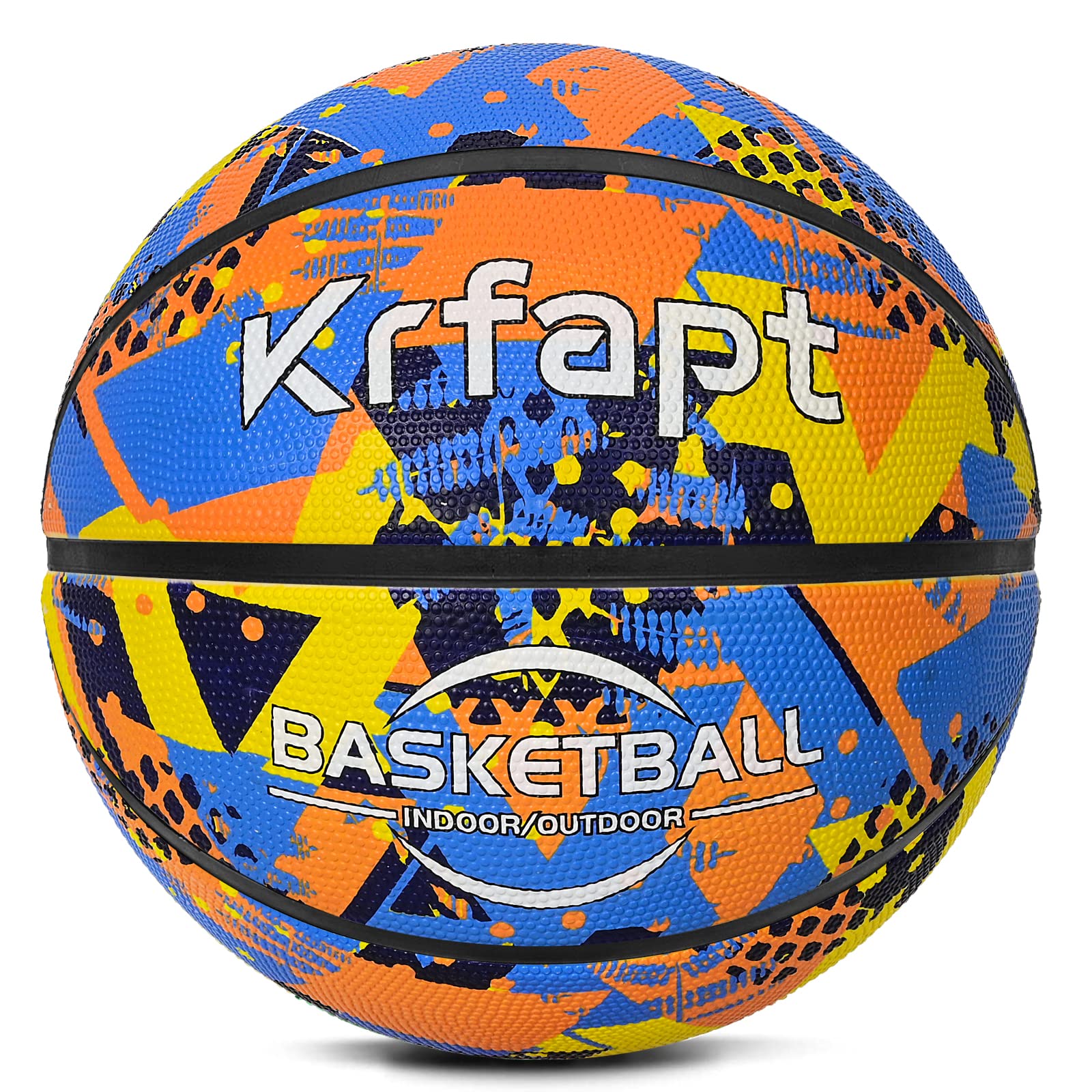 Krfapt Basketball Size 5 for Kids, Youth, Men & Women – Mini Small Ball – Indoor Outdoor Use on Concrete, Playground – Non-Slip PU Rubber – Training Practice（Orange 5）