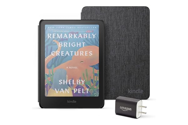 Amazon Kindle Colorsoft Essentials Bundle including Kindle Colorsoft (16 GB) â€“ With color display - Black, Fabric Cover-Black and Power Adapter