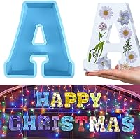 HAPPY RESIN Large Letter Molds for Resin - 6 Inch 3D Silicone Letter Molds, Large Alphabet Resin Mold for Home…