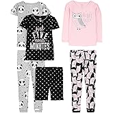 Simple Joys by Carter's girls 6-piece Snug Fit Cotton Pajama Set