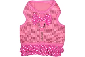 Parisian Pet Step in Dog Harness - 100% Mesh Fabric Pink Girl Dog Harnesses - Soft Fully Padded, No Pull Dog Vest Harness Dress - Puppy Harness - Dog Harness Large Sized Dog - L