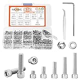 Hapric 830 Pcs M2 Screws Assortment Kit M2 Nuts and