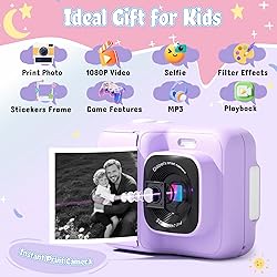 ETIKEZ Kids Camera, 1080P Instant Digital Print