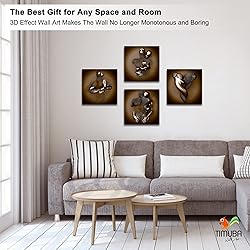 4 Piece Set Bedroom Wall Decor Love Heart Gray 3D