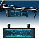 KORBROS UTV Sound Bar,17 Inch Golf Cart SoundBar Bluetooth with RGB Lighting, IP65 4-Speaker SXS Sound Bar,Waterproof UTV Speakers Compatible with Polaris RZR Can-Am