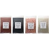 Sea Salt Shack Classic Variety 4 Pack | Himalayan Pink Crystal Salt, French Grey Sea Salt, Red Alaea Hawaiian Sea Salt, Black