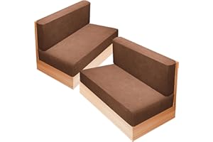 UCandy RV Dinette Cushion Covers Camper Cushion Slipcover Stretch Sofa Chair Cover Furniture Protector for RV Camper Car Bench Backrest Covers & Bench Covers (Camel, 2 Set)