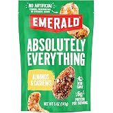 Emerald Everything Seasoned Almonds &amp; Cashews, 5oz Resealable Bag | Non GMO, No Artificial Preservatives, Flavors or Synthetic Colors, Plant Based Protein, Travel Friendly Healthy Snack