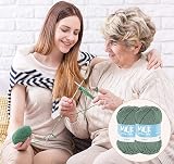 ilauke DK Yarn 12x50g Green Acrylic Crochet Knit Wool 1200m Soft view 6