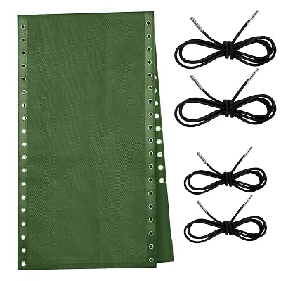 Queekay Chair Replacement Fabric with 4 Bungee Cord Lounge Chair Cloth Mesh Repair Kit for Patio Recliner Outdoor Lawn Pool(63 x 17 Inch,Sage Green)