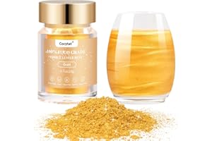 COCYTAT Gold Edible Glitter for Drinks, Bulk 20g 0.7oz Gold Dust Edible for Food Powder Shimmer Food Grade for Cocktails Chocolate Cake Decoration Baking