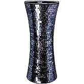 ZHIPINHUI 11.6" H Black Golden Mosaic Vase,Exquisite Craftsmanship Glass Vase.Decor Home Modern Tall Vase.All Handmade Mosaic Vases.Beautiful Glass Vase for Home&Office Decor.Unique Gift