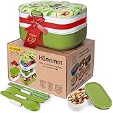 HÄMTMAT Adult Bento Box Lunch Container with Compartments for Work & Meal Prep, Set of Utensil & Chopsticks, Microwave & Dishwasher Safe, Leakproof Reusable Japanese Food Storage