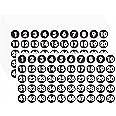 750 PCS Round Number Sticker, 15 Sheets Consecutive Black Vinyl Labels 1-50 Self-Adhesive Dot Stickers for Indoor, Outdoor, Office, Classroom, Storage, Organizing, Boxes (1 Inch Each)