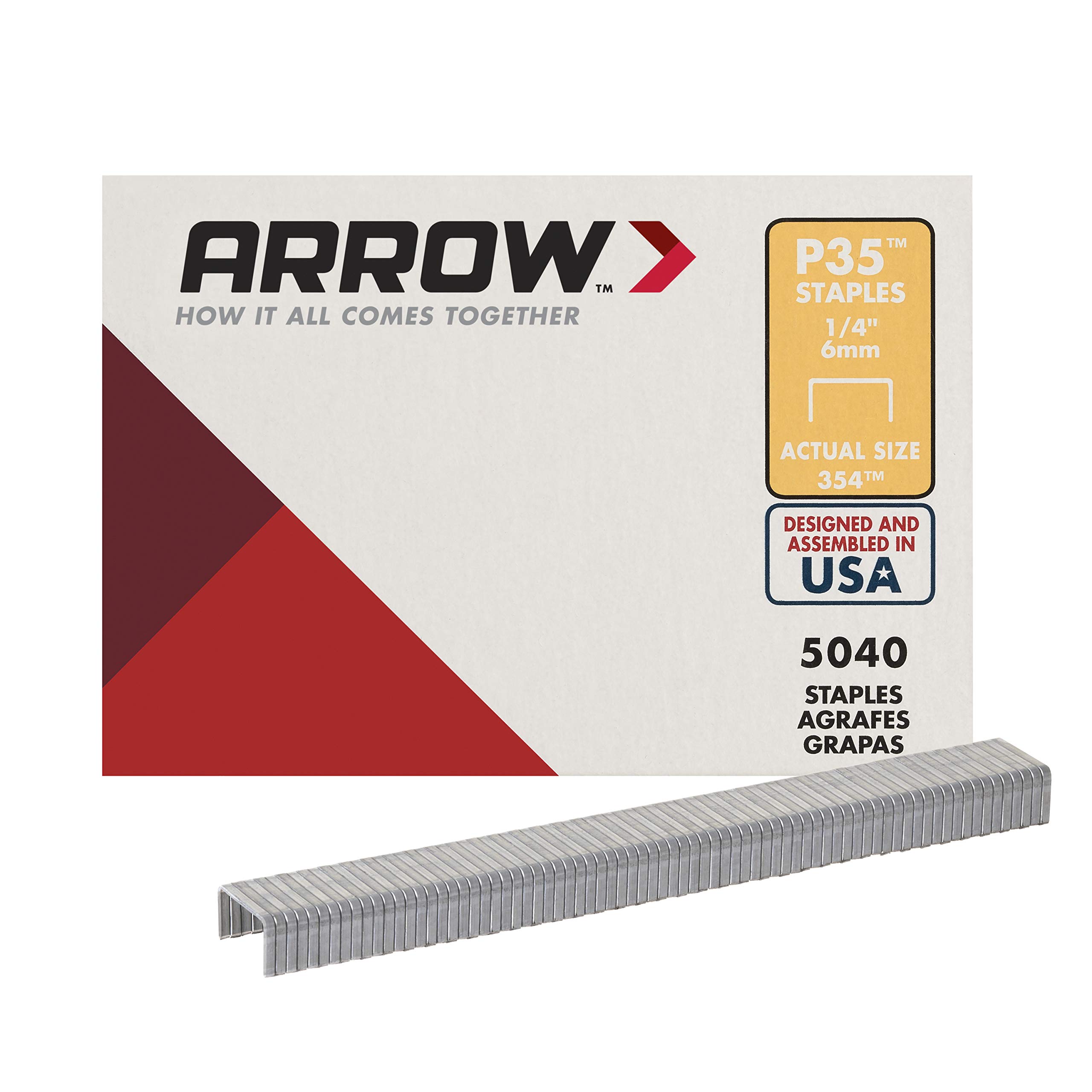 Arrow A354 Staples, Silver, 1/4 inch / 6 mm