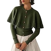 Saodimallsu Womens Cropped Cardigan Sweater Long Sleeve Fall Knit Cape Sweaters Button Up Trendy Outfits 2025