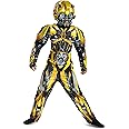 Disguise Bumblebee Movie Classic Muscle Costume, Yellow, Medium (7-8)