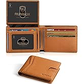 RUNBOX Wallet for Men Slim Rfid Leather 2 ID Window With Gift Box | Slim, Rfid, 2 ID Window, With Gift Box, Slim, Rfid