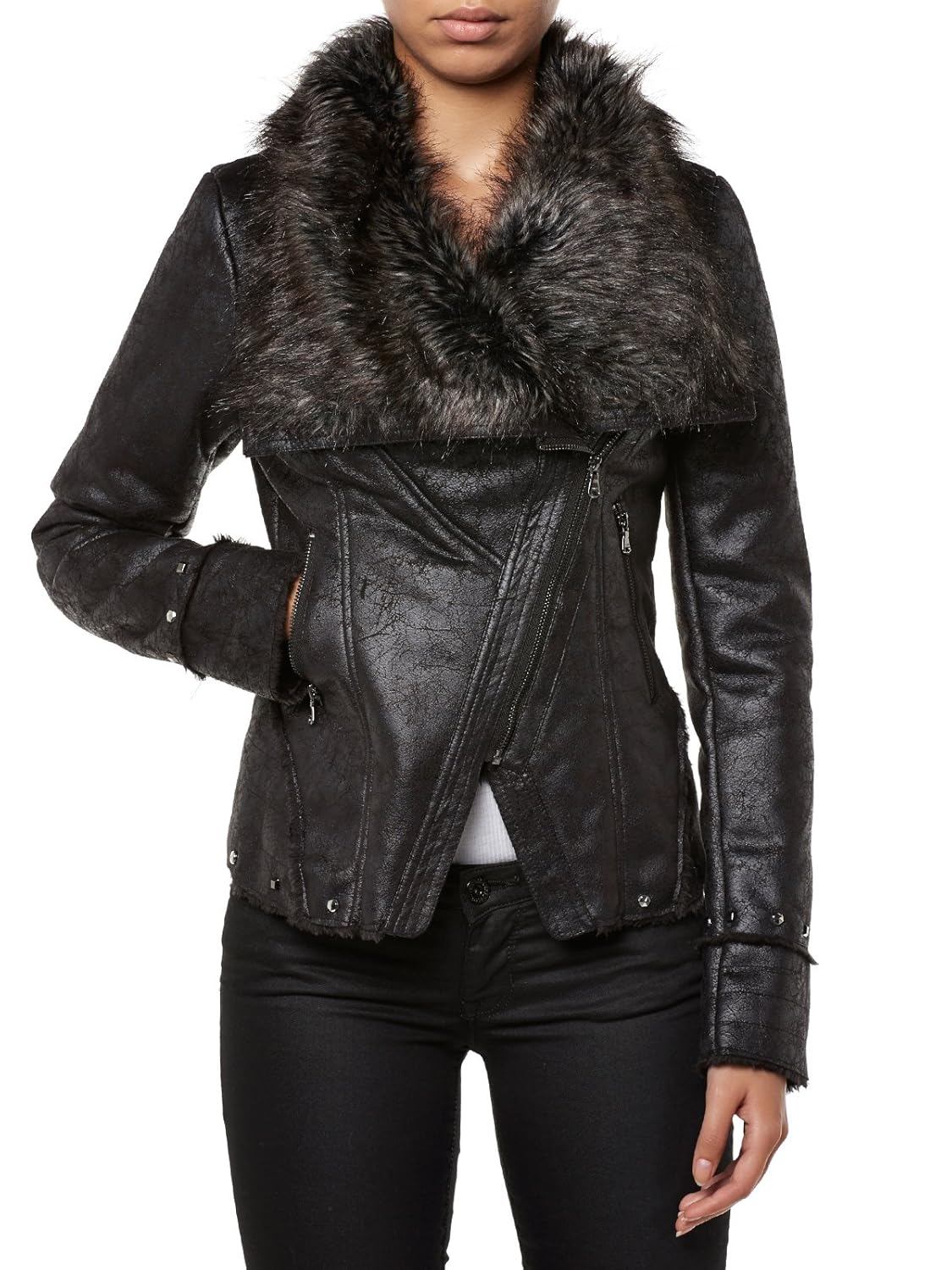 Guess W43L61 W4L60 996 BRIANA JACKET giacca nera Amazon.it Abbigliamento