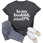 Wlen Teacher Shirts for Women Reading T-Shirt in My Bookish Era Tee Tops