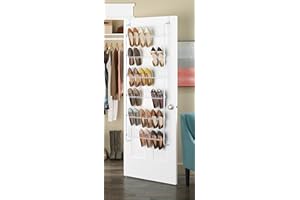 Whitmor 18-Pair Over The Door Shoe Rack, Unisex, White