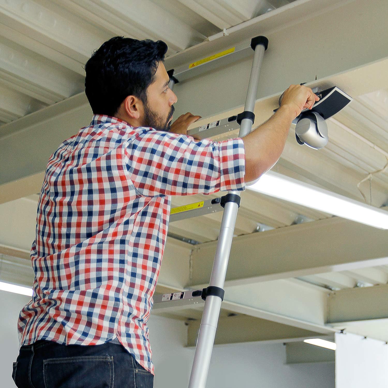 WolfWise Aluminum Telescopic Extension Multi-Purpose Ladder, 12.5FT, 330lbs Capacity - - 