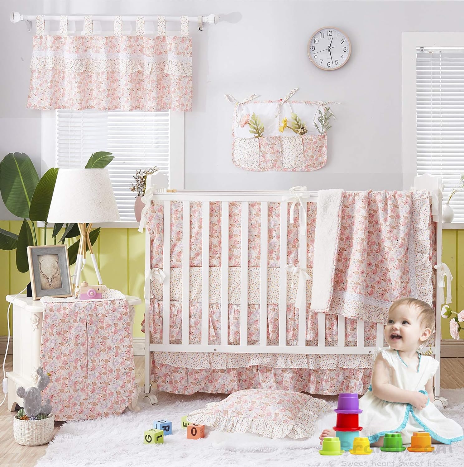 farmhouse floral crib bedding