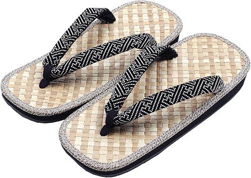 Amazon 信貴 雪駄 アジロ 黒アメ底 印伝鼻緒 メンズ おしゃれ サンダル せった 和柄 滑りにくい 信貴 Komesichi 下駄 草履