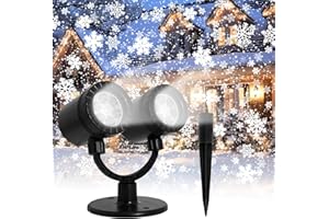 BAIGALD Christmas Projector Lights Outdoor,LED Snowfall Lights Waterproof,Dynamic Snowflake Christmas Projector Lights for Indoor Outdoor Landscape Christmas Decoration,Holiday,Wedding,Home Garden Decor Light
