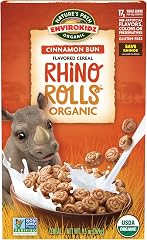 EnviroKidz Organic Rhino Rolls Cereal, 9.5 oz (Pack of 1), Cinnamon Bun, Whole Grain, Gluten Free, Non-GMO, by Nature's Path