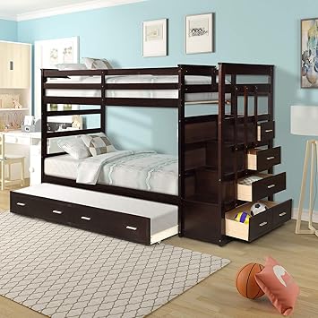 Amazon Com Twin Over Twin Bunk Bed For Kids Loft System Twin