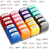 Nezyo 24 Pcs Spanish Teacher Stamps Self Inking Grading Bulk Classroom | Motivational Stamps for Spanish Teachers, Homework Grading, Bilingual Classroom Feedback, School Reward Gifts, Colorful