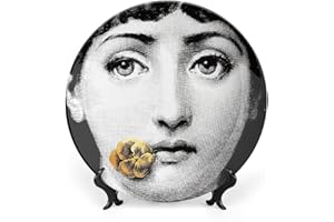 Aloked Lina Cavalieri Plate, Fornase Decorative Plate Face Makeup Plate Wall Hanging Decoration,Including Bracket and Special Spring Hook,style-10,10inch