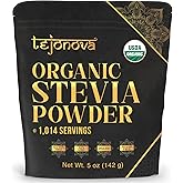 Organic Stevia Extract Powder,5oz, Pure Stevia Extract Sweetener Powder from Stevia Leaf, Zero Calorie Sweetener Sugar Substitute, No Additives, 1014 Servings