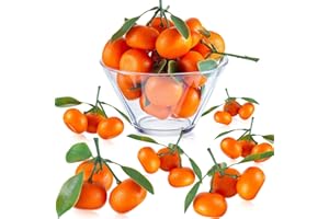 WILLBOND 7 Clusters Artificial Mini Orange Simulation Decorative Tangerine Kitchen Table Fake Orange Realistic Artificial Fruit Bowl Tray Faux Fruit for Home Party Kitchen Festival Decor