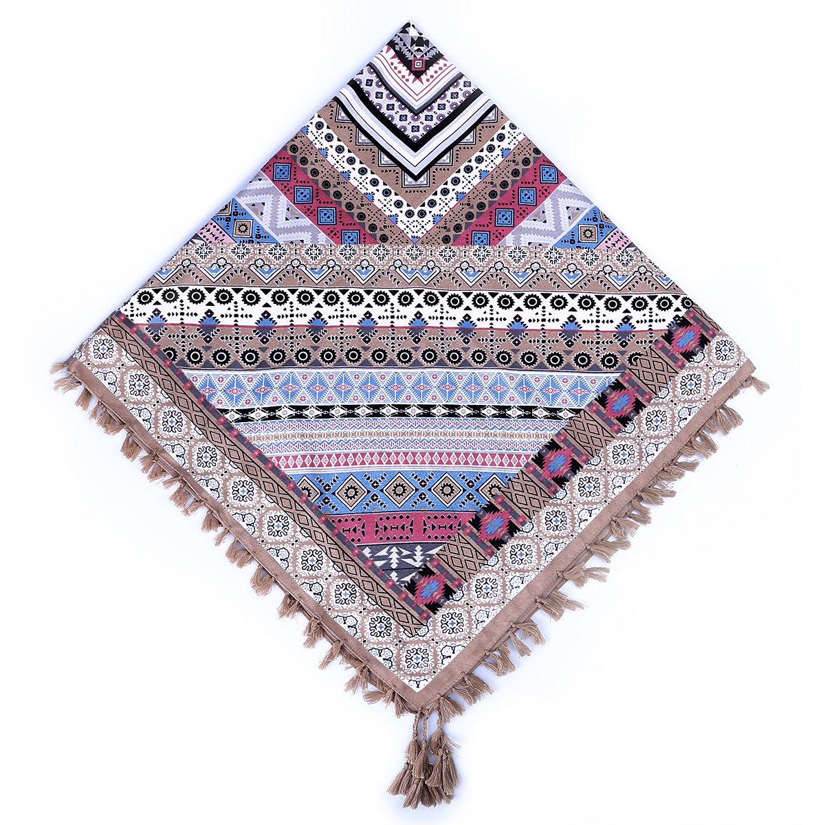 EVRFELAN Women Boho Scarf Tassel Shawl Tapestry Tablecloth Beach Towel Picnic Throw Wall Hanging Yoga Mat Ladies Cotton Scarves by Popular Handicrafts (Khaki)