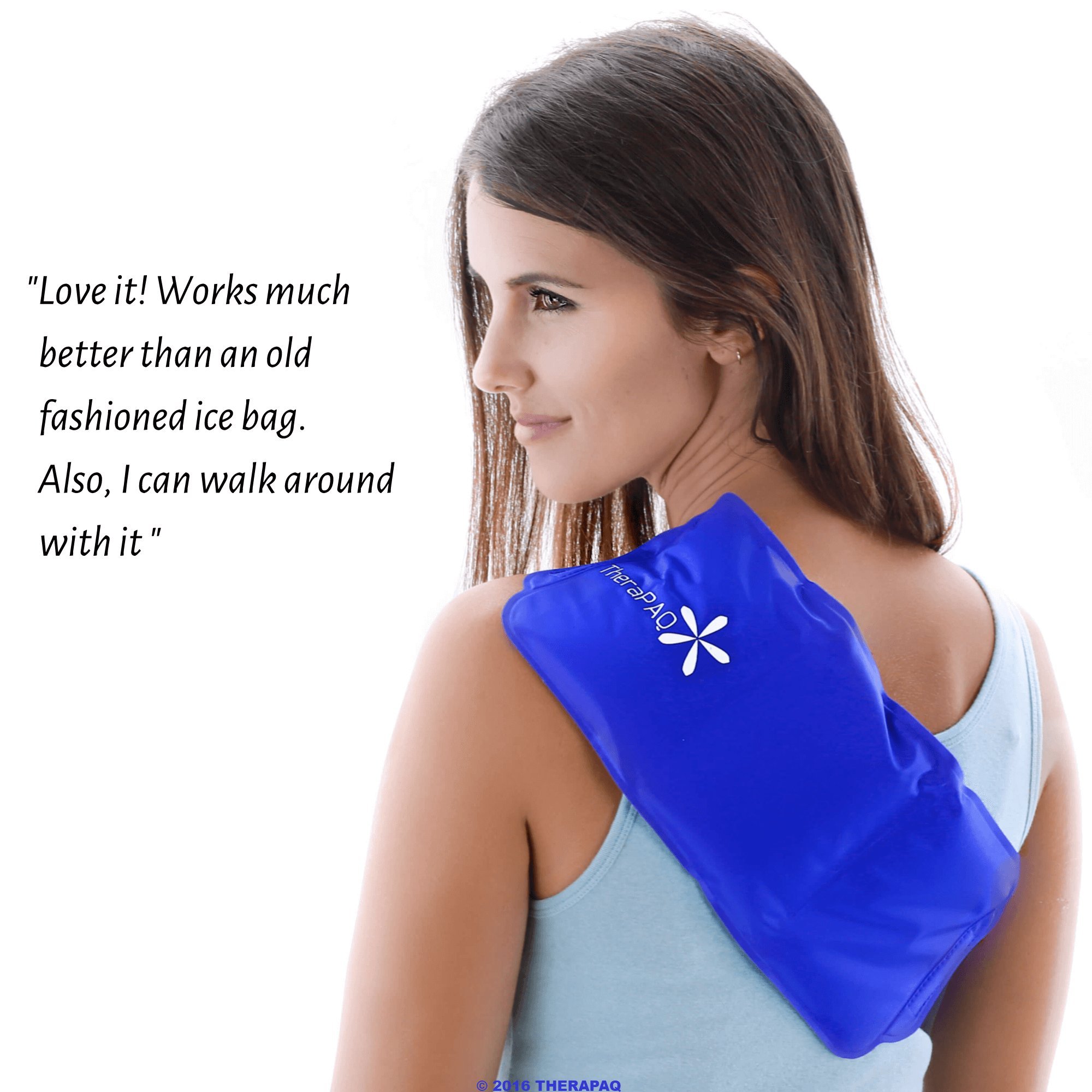 Reusable Ice Pack with Strap by TheraPAQ Soft Flexible Gel Pack for